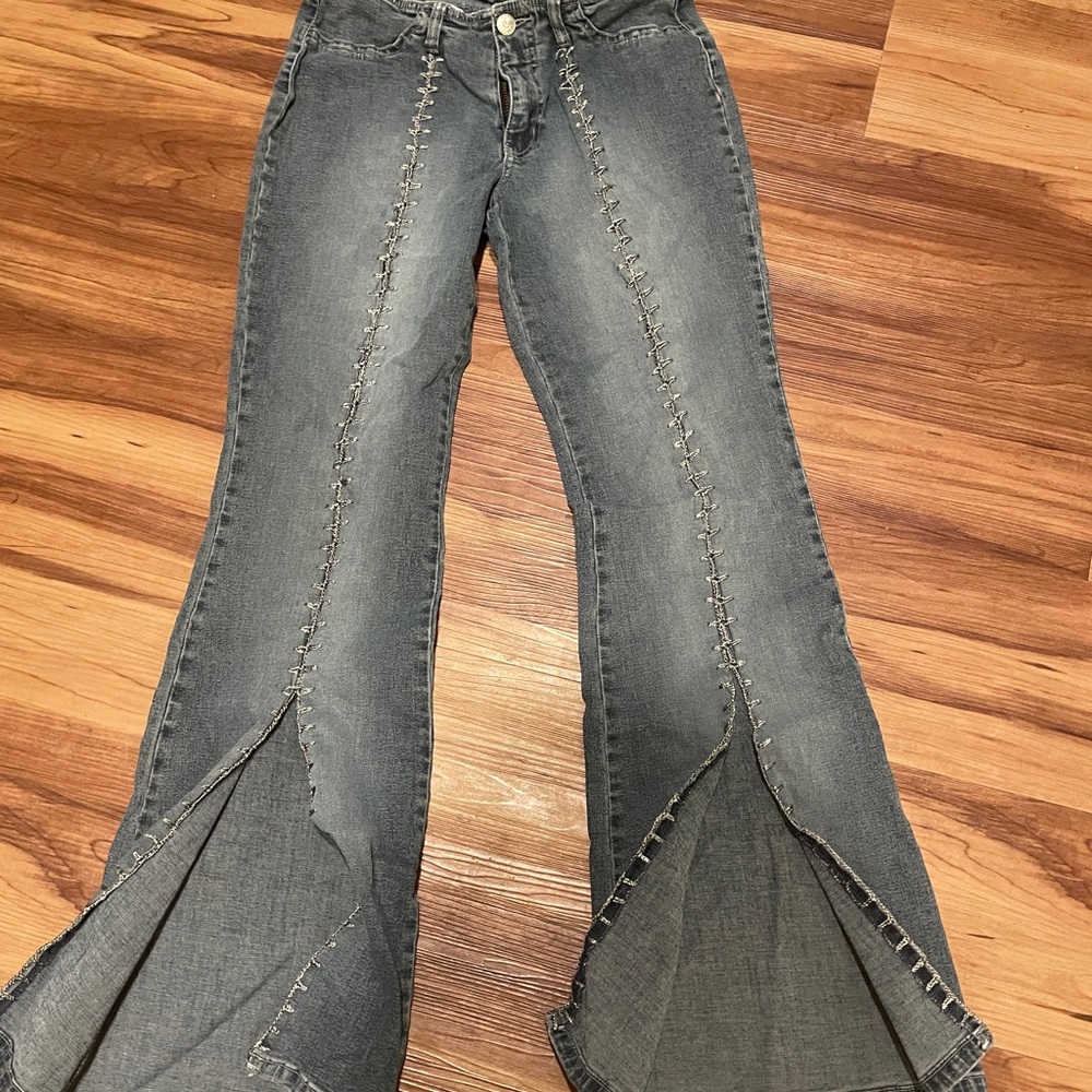 Vintage 1980’s open front bell bottoms